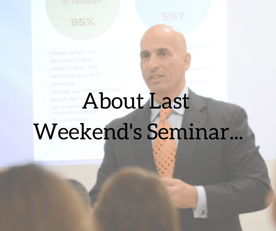 about last weekends seminar